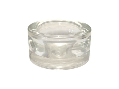 Sleek 7cm glass candle holder in bulk of 72, perfect for tealight candles, enhancing elegance and ambiance in any decor.