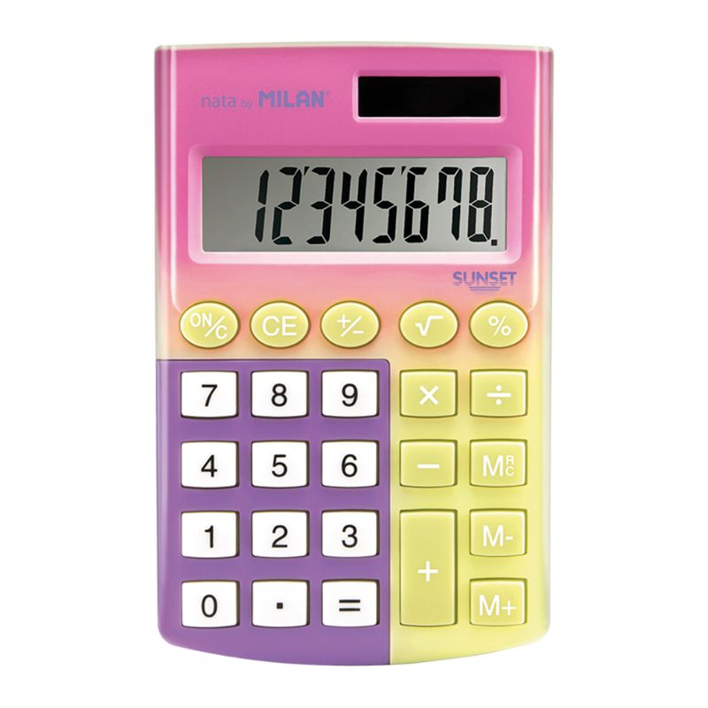 Milan Calculator Sunset Pocket 8 Digit Display 12 Pieces