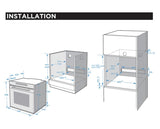 Midea 7NM20M1 oven with 72L cavity, 8 cooking functions, sleek design, dual airflow, and easy-clean enamel interior.