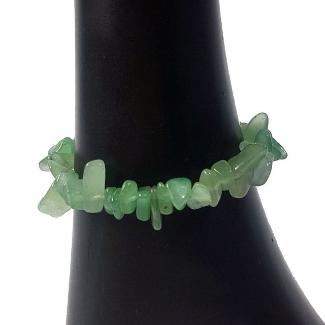 Set of 3 5mm Aventurine chip bracelets in enchanting greens, promoting balance and adding style to any outfit.