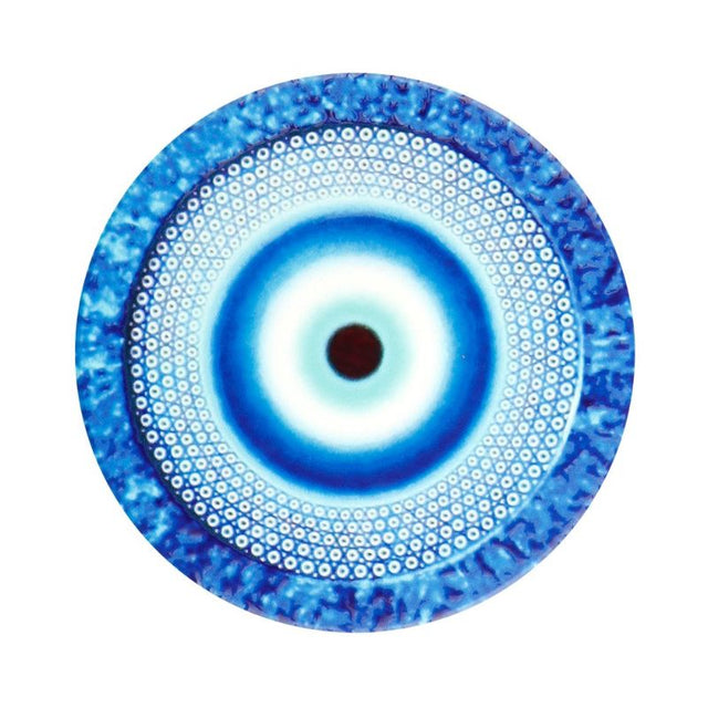 Ceramic coaster featuring the Evil Eye design, 11cm, protects surfaces and adds mystique to home decor.