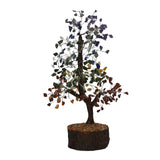 Chakra Crystal Tree with neem base, 30 cm tall, featuring 360 chip gemstones for chakra balance and home decoration.