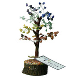 Chakra Crystal Tree on a neem base, 19cm tall, featuring authentic gemstones for spiritual healing and positive energy flow.