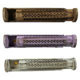 Handcrafted 12-inch mango wood incense burner with sliding top, storage, and ventilation holes for enhanced fragrance.