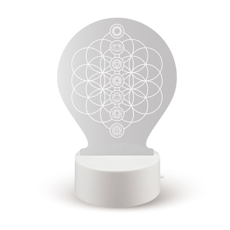 3D LED Chakra of Life Night Lamp (17.5cm) with changeable light options, promoting positivity and enhancing home decor.