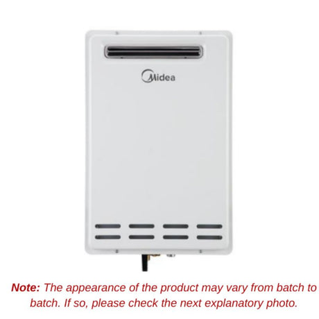 Midea 26L LPG Gas Water Heater M2605 with LED display, Wi-Fi control, and efficient heating for home and commercial use.