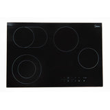 Sleek Midea 77cm ceramic cooktop with touch control, four burners, child safety lock, and dual ring for versatile cooking.