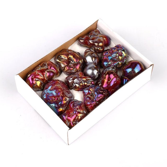 Mini Crystal Tray in red Aura Bubble Agate, showcasing vibrant hues, perfect for serving treats or displaying jewelry.