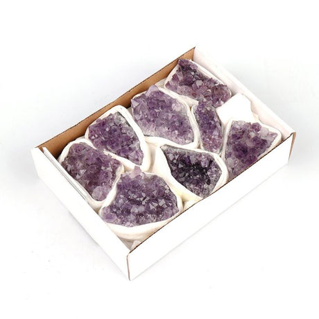 Mini Amethyst Crystal Tray showcasing unique hues and patterns, perfect for holding trinkets and enhancing home decor.