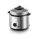 Midea 5.5L Pressure Cooker with one-knob control, 10 pre-set menus, and 15-stage safety protection for quick meals.