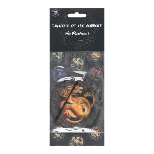 6 x Litha Dragon Floral Scented Air Freshener featuring enchanting 'Litha' dragon artwork and refreshing floral scent.