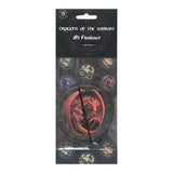"6 x Lammas Dragon Bread Scented Air Freshener by Anne Stokes featuring vibrant dragon artwork and a warm harvest bread scent."
