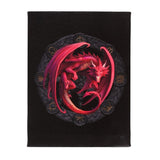 Canvas plaque featuring Anne Stokes' vibrant 'Lammas' dragon artwork, perfect for home decor and dragon lore enthusiasts.