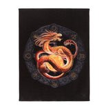 Small Litha dragon canvas plaque by Anne Stokes, celebrating summer solstice with vibrant fantasy art.