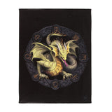 Small canvas plaque featuring Anne Stokes' Mabon dragon, symbolizing balance and abundance for autumn decor.