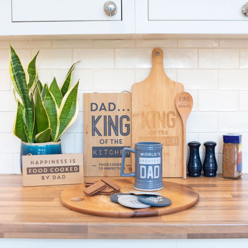 Stylish bamboo chopping board, 19x46 cm, perfect for meal prep and serving, ideal Father's Day gift for dads.