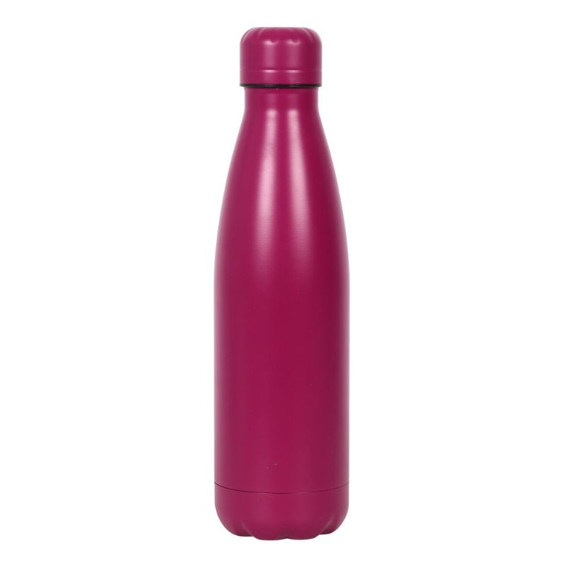 Pink metal alloy Lovers Tarot water bottle with a screw-top lid, 500ml capacity, featuring a beautifully illustrated tarot design.
