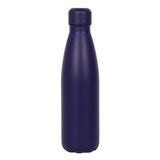 Navy blue metal water bottle featuring a star tarot illustration, 500ml capacity, eco-friendly with a screw-top lid.
