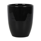Ceramic plant pot with "Witch's Herb Garden" text and leaf design, ideal for growing magical herbs indoors.