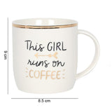 Stylish coffee mug with gold accents, perfect for coffee lovers, ideal for home or office use.