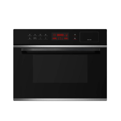 Built-in microwave oven with steam and convection features, 36L capacity, digital control, and sleek stainless steel design.