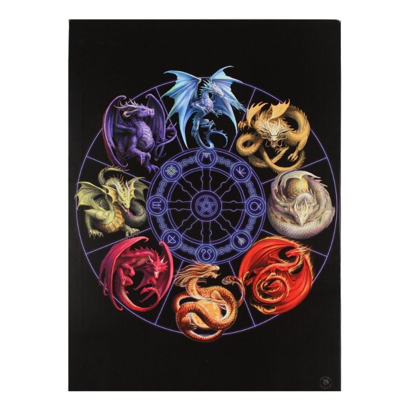 Large canvas plaque featuring vibrant 'Dragon of the Sabbats' artwork by Anne Stokes, perfect for fantasy art lovers.