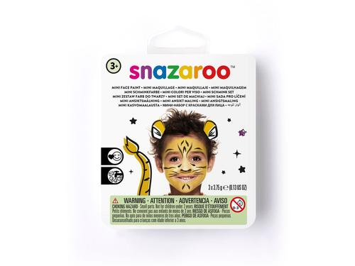 Mini face paint set featuring vibrant, non-toxic colors for easy tiger transformations and creative fun for kids.