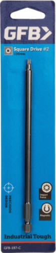 GFB Square Bits 197, 150mm square screwdriver bit, designed for precision and durability in tight spaces.