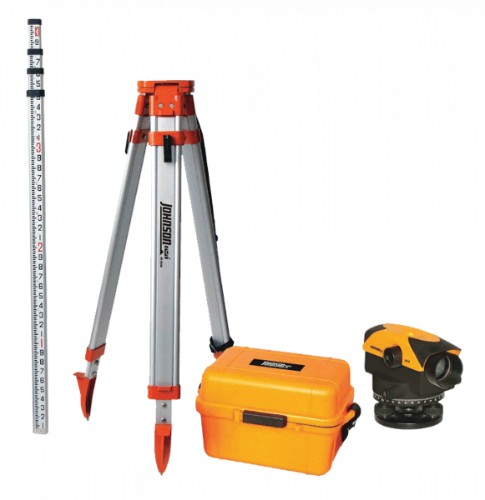 JOHNSON Auto Level, a 26X automatic leveling tool, features a durable, weather-resistant design for precise site preparation.