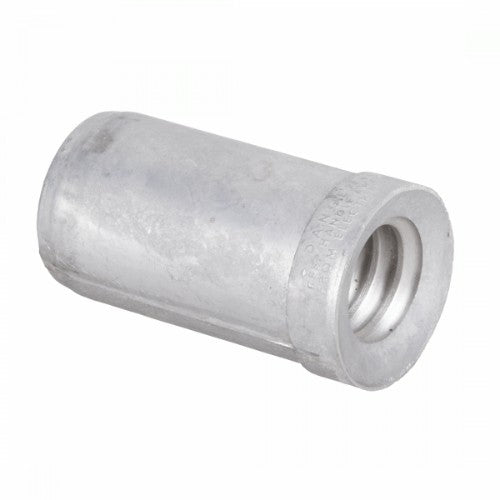 Aluminium end cap for bullfloat handle, featuring a secure female thread fitting for professional concrete finishing.