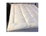 Super King Microfibre Mattress Topper with 800GSM fill, quilted design, and snug 40cm fitted skirt for ultimate comfort.