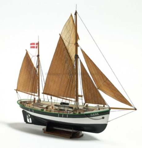 1/60 scale wooden model of the Dana Fishing Boat, ideal for beginners, showcasing intricate maritime craftsmanship.