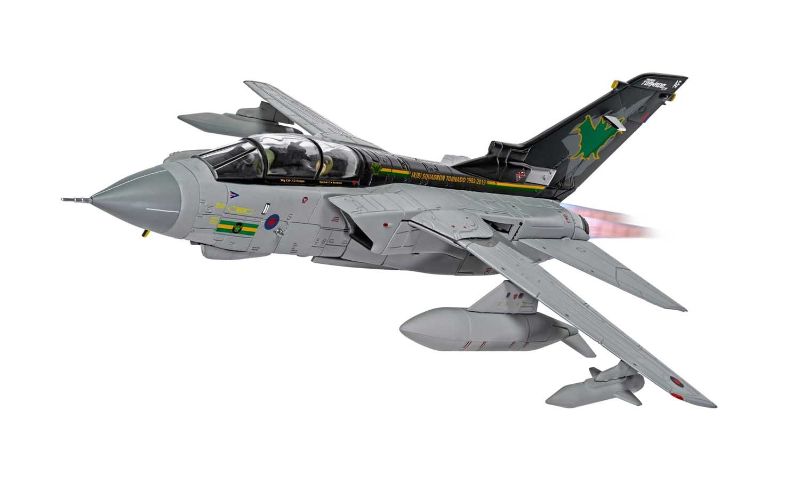 1/72 diecast model of Tornado GR4 IX Squadron RAF, showcasing detailed features and authentic markings from the Royal Air Force.