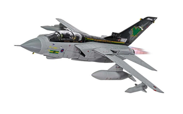 1/72 diecast model of Tornado GR4 IX Squadron RAF, showcasing detailed features and authentic markings from the Royal Air Force.