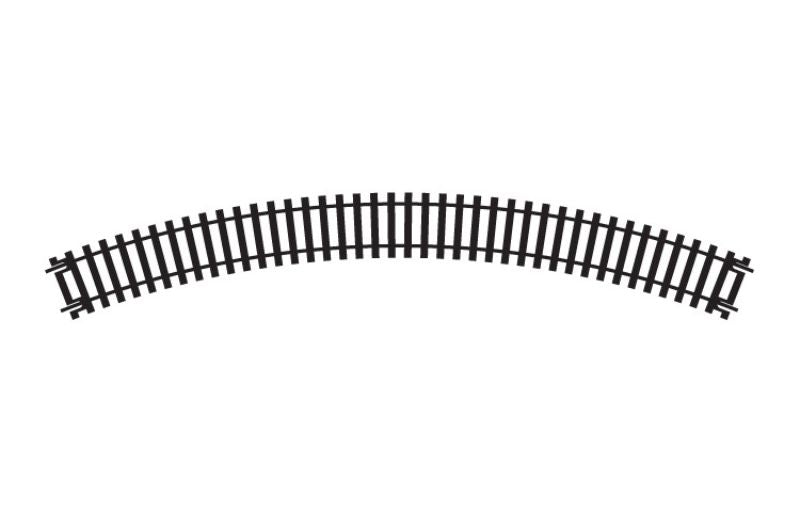 Hornby 1st Radius Double Curve track piece for 1/76 scale model trains, enhancing layout with tight, smooth curves.