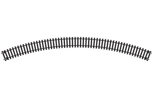 Hornby 3rd Radius Double Curve track piece for smooth train movements in 1/76 scale model layouts. Ideal for intricate designs.