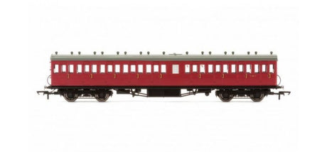 Hornby 58' Maunsell rebuilt 9-compartment coach, 1/76 scale, ideal for enhancing model railway realism and detailing.