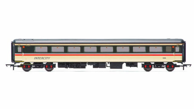 Hornby BR Mk2E Tourist 2nd Open model train, 1/76 scale with intricate details, perfect for enhancing model railway layouts.