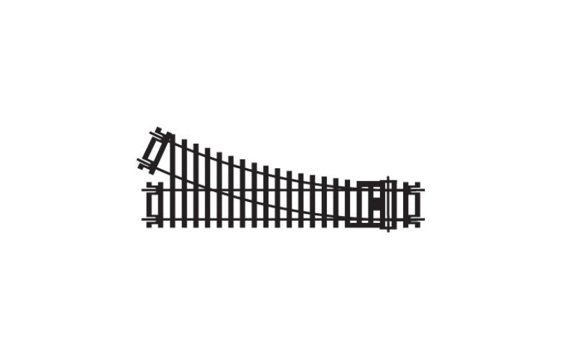 Hornby Right-Hand Point (1) for model railways, 168mm long, 22.5° arc, manual or remote operation, ideal for seamless track switching.