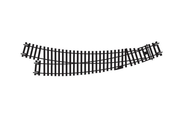 Hornby Accessories Curve Point R/H (1) for seamless transitions in 1/76 model train layouts with manual or remote control options.