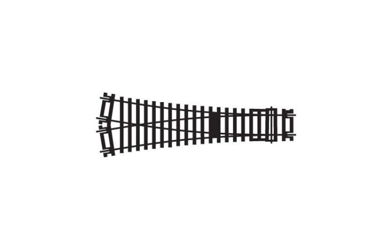 Hornby Y Point (1) for model trains, allows flexible track layouts with 852mm arcs, supports manual or electric operation.