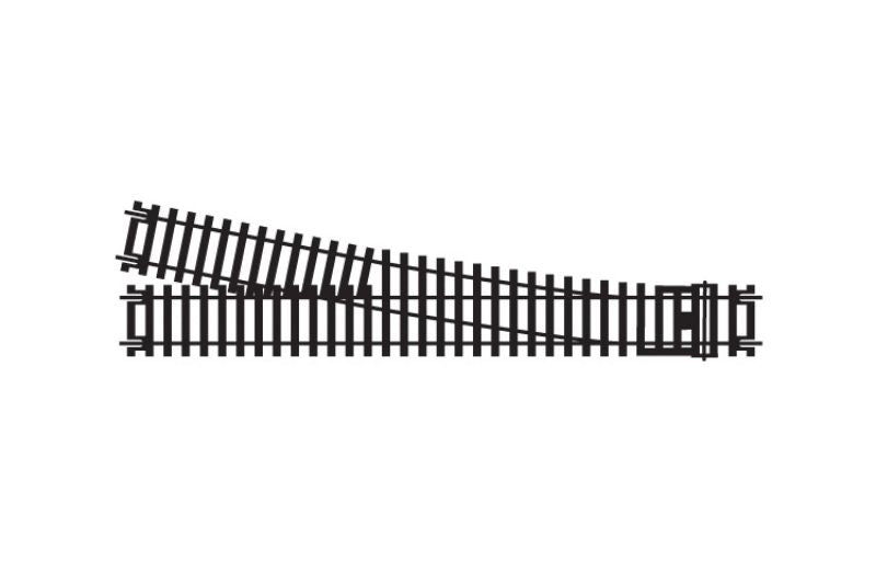 Hornby Express Point R/H (1) for model railways, 245mm long, 852mm radius, manual or optional remote control operation.