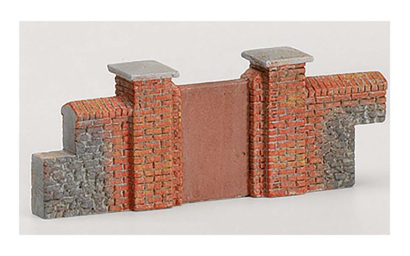 Realistic 1/76 scale brick walling gates and piers, enhancing model train layouts with intricate detailing and durability.