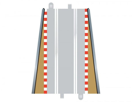 Slot car borders for 1/32 scale racing, ensuring smooth transitions before corners, pack of two 350mm pieces.