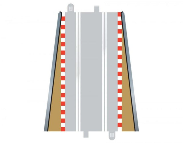 Slot car borders for 1/32 scale racing, ensuring smooth transitions before corners, pack of two 350mm pieces.