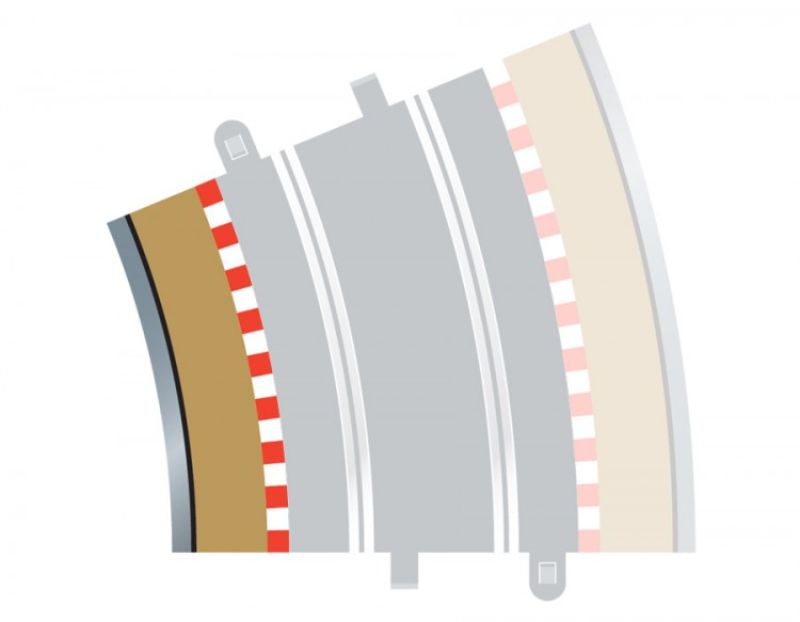 Scalextric R4 Borders Inner 4 for 1/32 scale tracks, ensuring smooth cornering on Radius 4 Curves for enhanced racing dynamics.