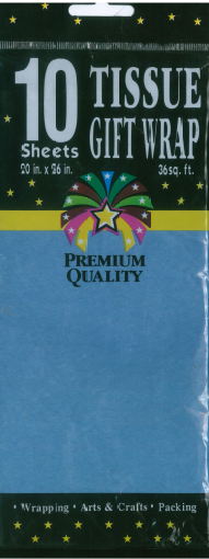 Light blue tissue paper with 120 sheets, perfect for elegant gift wrapping and creative crafting projects.