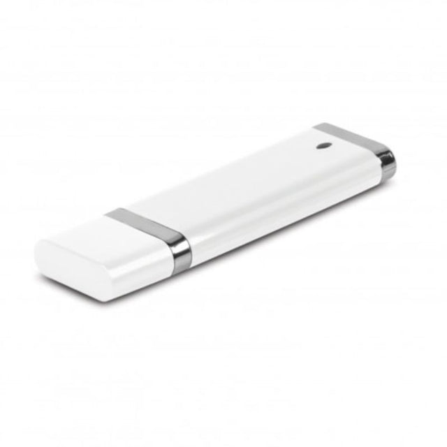 Set of three sleek white 4GB USB flash drives with LED indicators and USB 2.0 interface for fast data transfer.