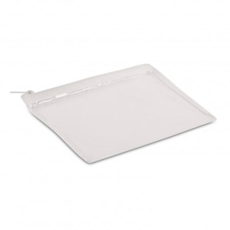 Set of 12 clear airline carry-on bags with sliding closures for easy organization of travel essentials.