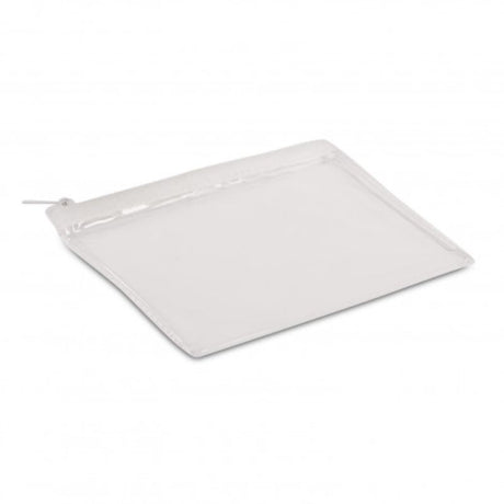 Set of 12 clear airline carry-on bags with sliding closures for easy organization of travel essentials.